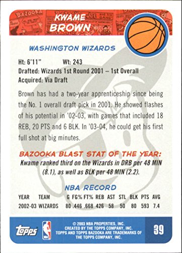 Kwame Brown NBA Select from Base, RC Rookie, & Jersey Singles (Pick Your Cards) - Bild 28 von 100