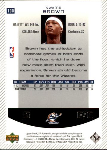 Kwame Brown NBA Select from Base, RC Rookie, & Jersey Singles (Pick Your Cards) - Bild 40 von 100