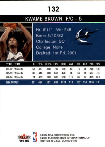 Kwame Brown NBA Select from Base, RC Rookie, & Jersey Singles (Pick Your Cards) - Bild 44 von 100