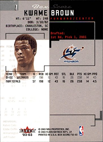 Kwame Brown NBA Select from Base, RC Rookie, & Jersey Singles (Pick Your Cards) - Bild 48 von 100