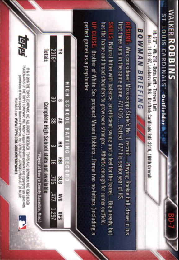 2016 Bowman Draft Baseball Singles #2-100 (Pick Your Cards) - Picture 9 of 157