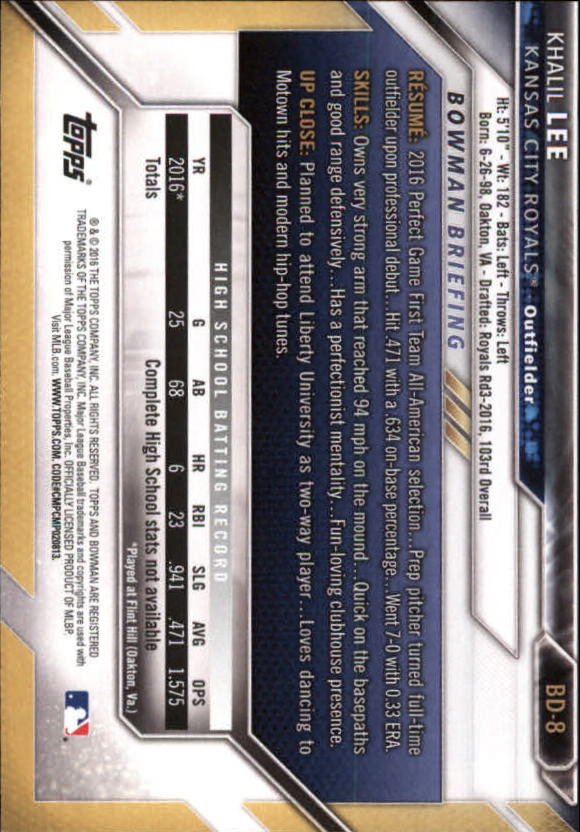 2016 Bowman Draft Baseball Singles #2-100 (Pick Your Cards) - Picture 11 of 157