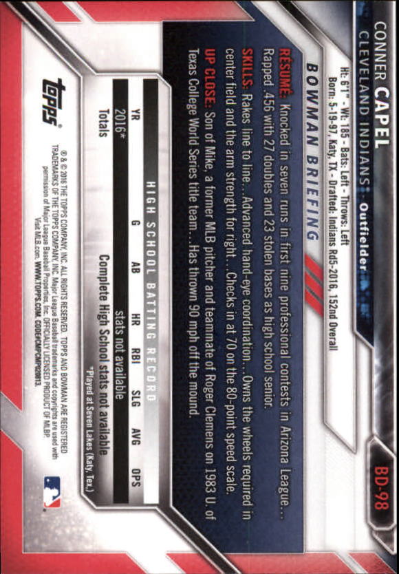 2016 Bowman Draft Baseball Singles #2-100 (Pick Your Cards) - Picture 153 of 157