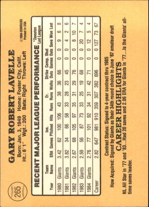 1985 Donruss Baseball Base Singles #256-510 (Pick Your Cards) - Picture 21 of 489