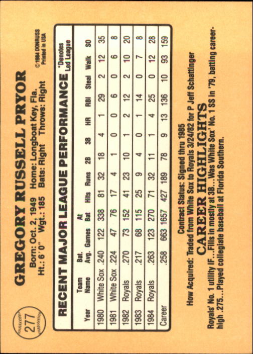 1985 Donruss Baseball Base Singles #256-510 (Pick Your Cards) - Picture 43 of 489