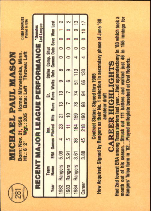 1985 Donruss Baseball Base Singles #256-510 (Pick Your Cards) - Picture 51 of 489