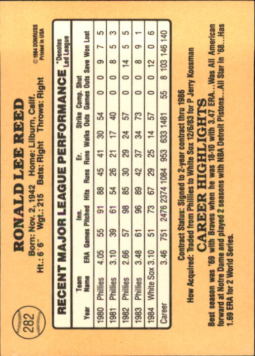 1985 Donruss Baseball Base Singles #256-510 (Pick Your Cards) - Picture 53 of 489
