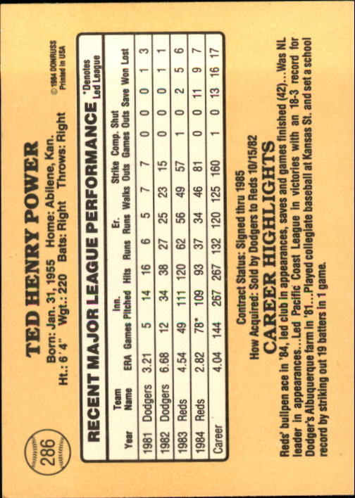 1985 Donruss Baseball Base Singles #256-510 (Pick Your Cards) - Picture 61 of 489