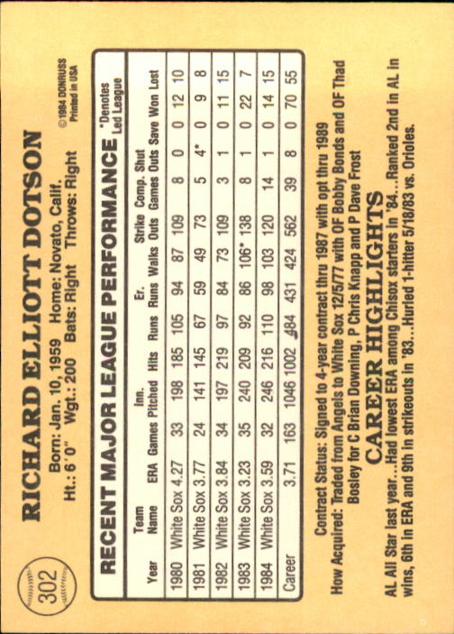 1985 Donruss Baseball Base Singles #256-510 (Pick Your Cards) - Picture 89 of 489