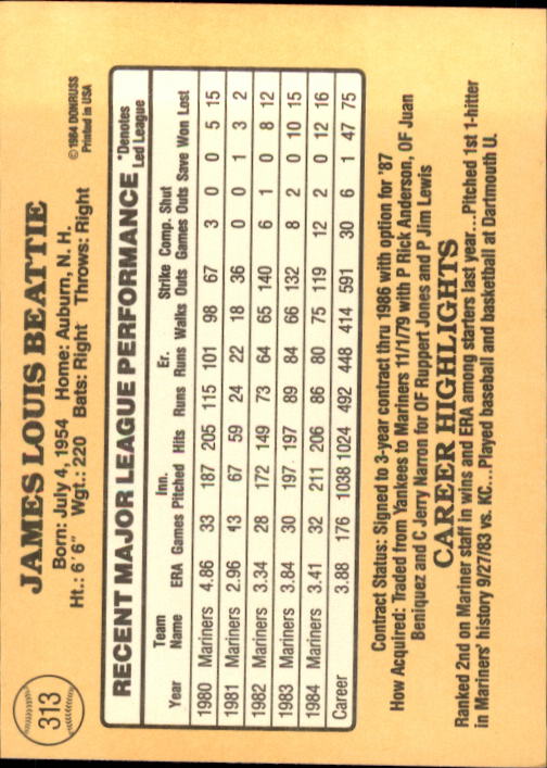 1985 Donruss Baseball Base Singles #256-510 (Pick Your Cards) - Picture 109 of 489