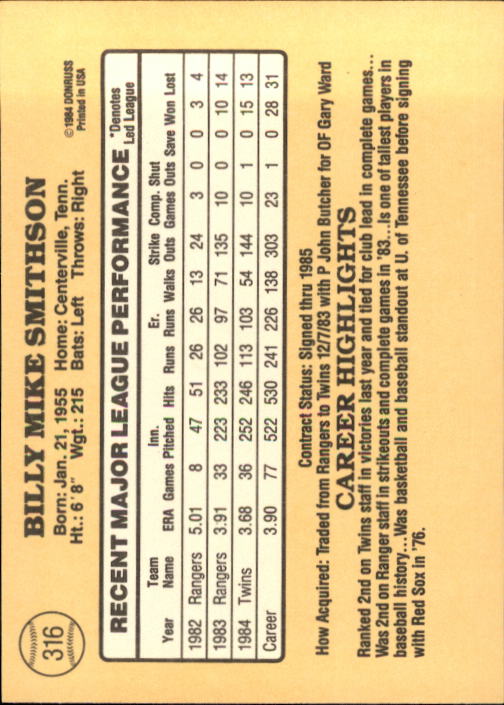 1985 Donruss Baseball Base Singles #256-510 (Pick Your Cards) - Picture 115 of 489
