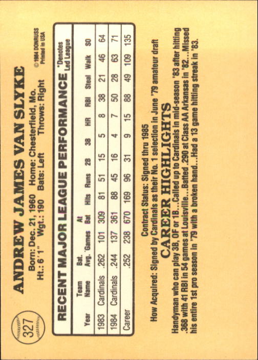 1985 Donruss Baseball Base Singles #256-510 (Pick Your Cards) - Picture 135 of 489