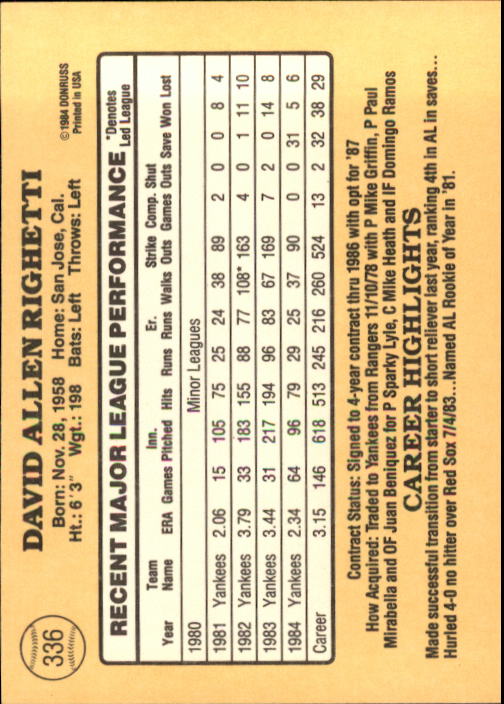 1985 Donruss Baseball Base Singles #256-510 (Pick Your Cards) - Picture 153 of 489