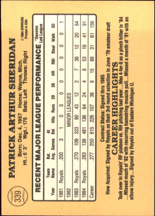 1985 Donruss Baseball Base Singles #256-510 (Pick Your Cards) - Picture 159 of 489