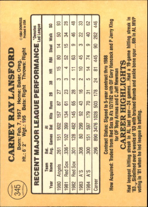 1985 Donruss Baseball Base Singles #256-510 (Pick Your Cards) - Picture 171 of 489