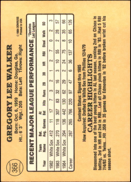 1985 Donruss Baseball Base Singles #256-510 (Pick Your Cards) - Picture 211 of 489