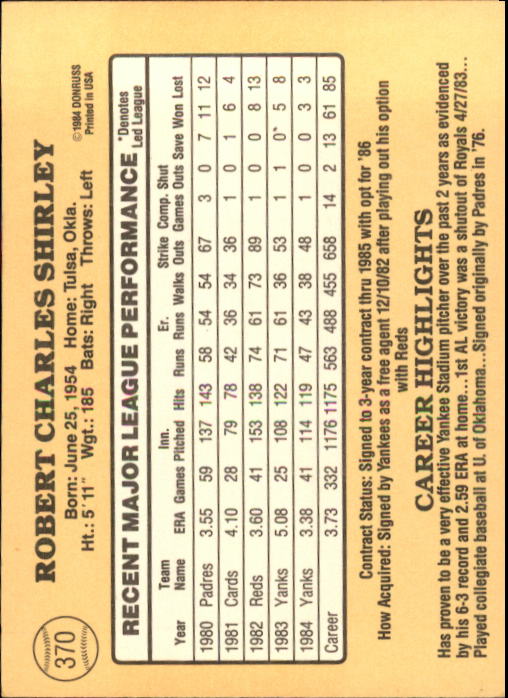 1985 Donruss Baseball Base Singles #256-510 (Pick Your Cards) - Picture 219 of 489