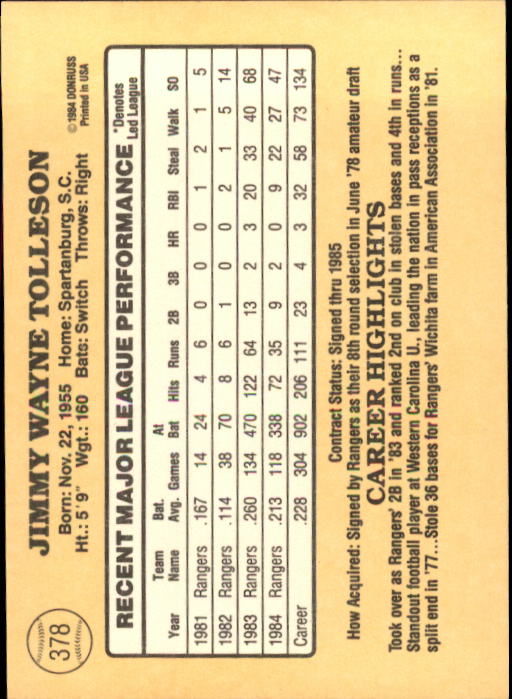 1985 Donruss Baseball Base Singles #256-510 (Pick Your Cards) - Picture 235 of 489