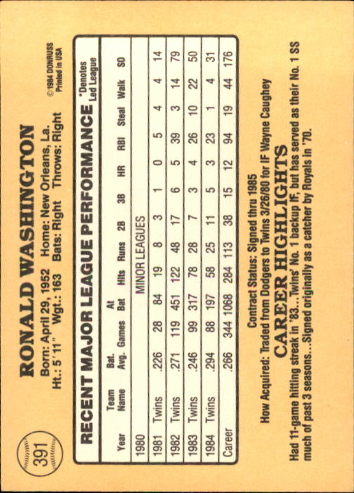 1985 Donruss Baseball Base Singles #256-510 (Pick Your Cards) - Picture 261 of 489