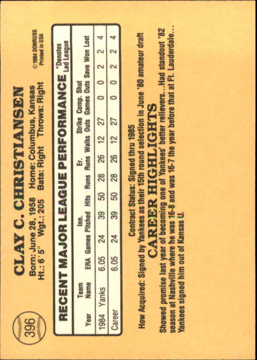 1985 Donruss Baseball Base Singles #256-510 (Pick Your Cards) - Picture 271 of 489