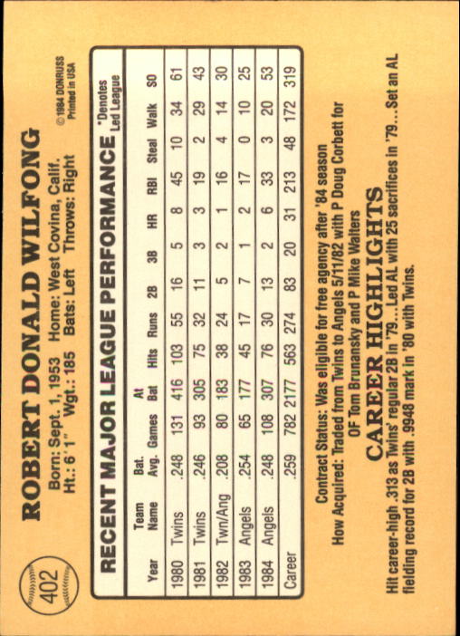 1985 Donruss Baseball Base Singles #256-510 (Pick Your Cards) - Picture 281 of 489
