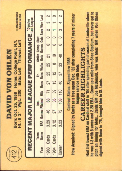 1985 Donruss Baseball Base Singles #256-510 (Pick Your Cards) - Picture 301 of 489