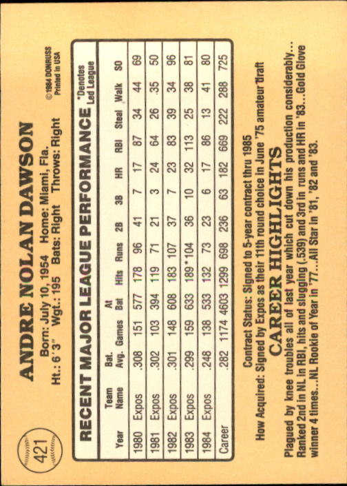 1985 Donruss Baseball Base Singles #256-510 (Pick Your Cards) - Picture 319 of 489