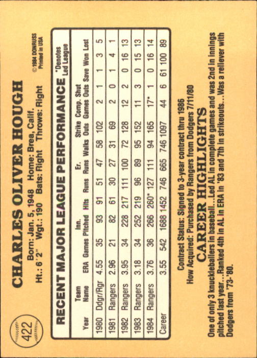 1985 Donruss Baseball Base Singles #256-510 (Pick Your Cards) - Picture 321 of 489