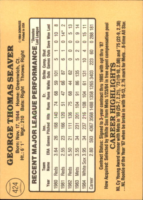 1985 Donruss Baseball Base Singles #256-510 (Pick Your Cards) - Picture 325 of 489