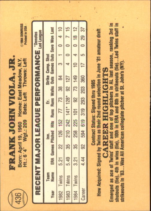 1985 Donruss Baseball Base Singles #256-510 (Pick Your Cards) - Picture 347 of 489