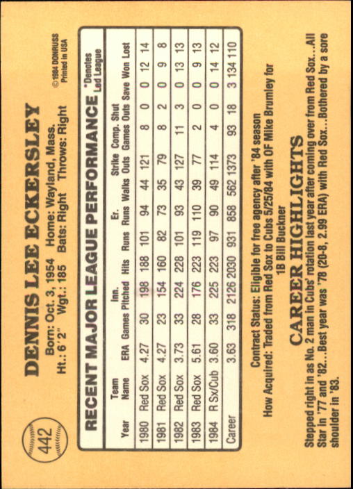 1985 Donruss Baseball Base Singles #256-510 (Pick Your Cards) - Picture 357 of 489
