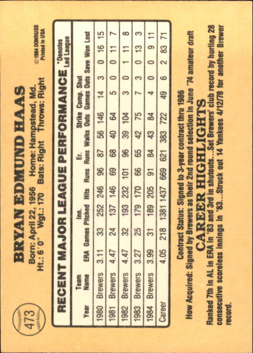 1985 Donruss Baseball Base Singles #256-510 (Pick Your Cards) - Picture 417 of 489