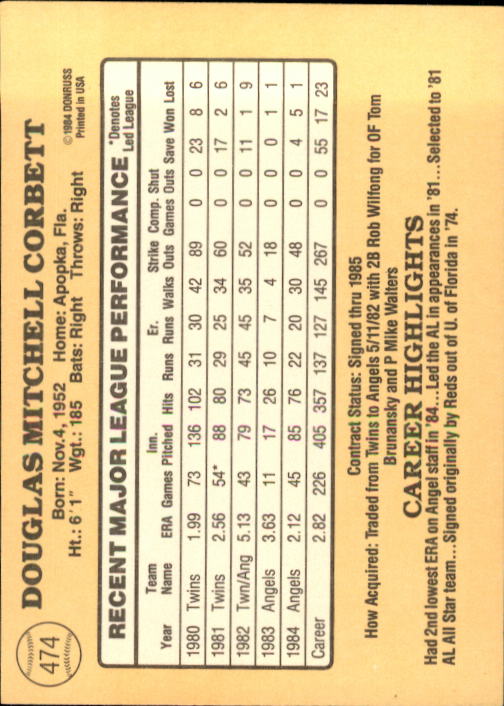 1985 Donruss Baseball Base Singles #256-510 (Pick Your Cards) - Picture 419 of 489