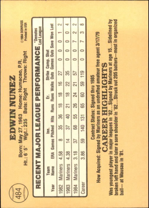 1985 Donruss Baseball Base Singles #256-510 (Pick Your Cards) - Picture 439 of 489