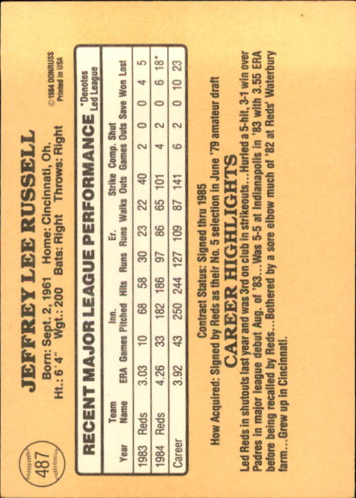 1985 Donruss Baseball Base Singles #256-510 (Pick Your Cards) - Picture 445 of 489