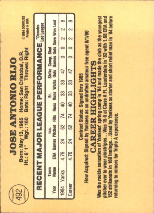 1985 Donruss Baseball Base Singles #256-510 (Pick Your Cards) - Picture 453 of 489