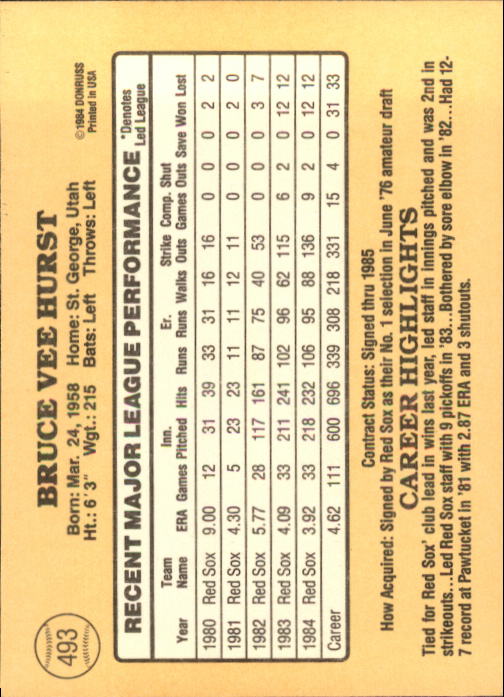 1985 Donruss Baseball Base Singles #256-510 (Pick Your Cards) - Picture 455 of 489