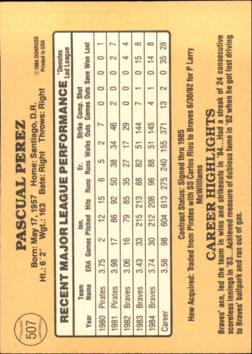 1985 Donruss Baseball Base Singles #256-510 (Pick Your Cards) - Picture 483 of 489