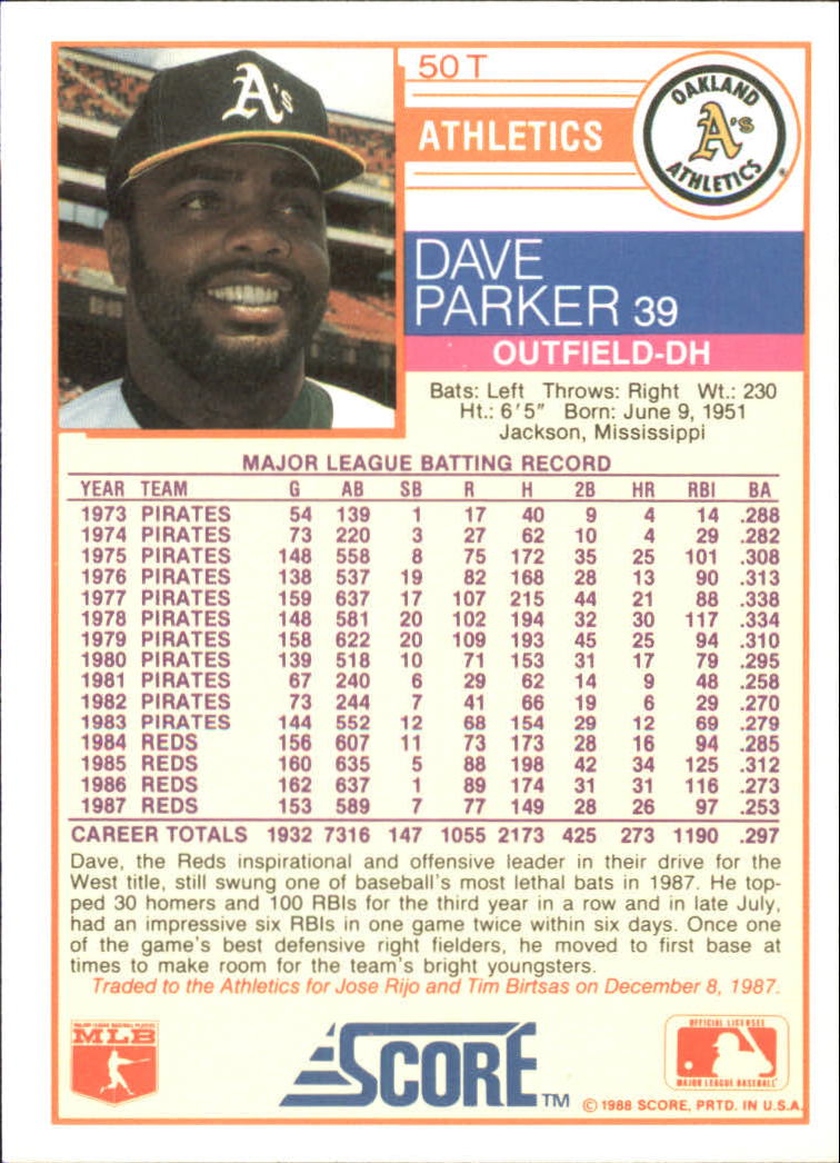 1988 Score Rookie/Traded Baseball Base Singles (Pick Your Cards) - Picture 89 of 187