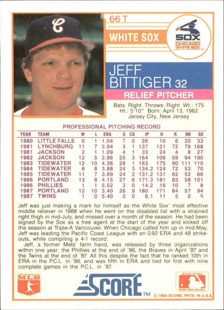 1988 Score Rookie/Traded Baseball Base Singles (Pick Your Cards) - Picture 121 of 187