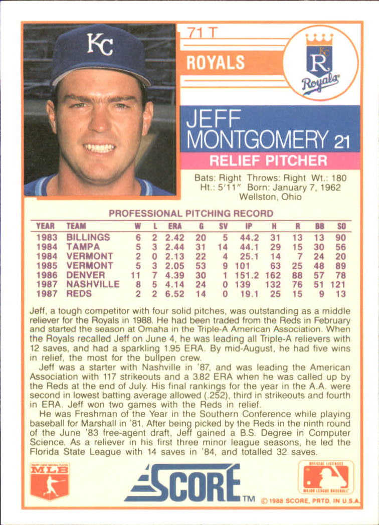 1988 Score Rookie/Traded Baseball Base Singles (Pick Your Cards) - Picture 127 of 187