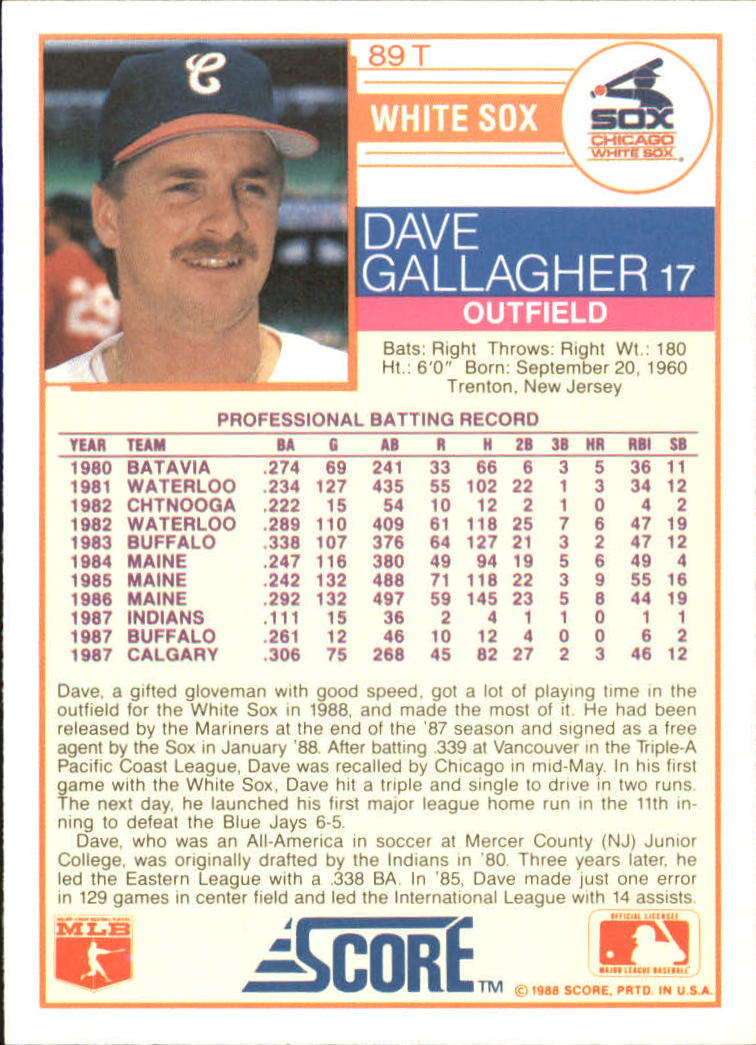 1988 Score Rookie/Traded Baseball Base Singles (Pick Your Cards) - Picture 155 of 187