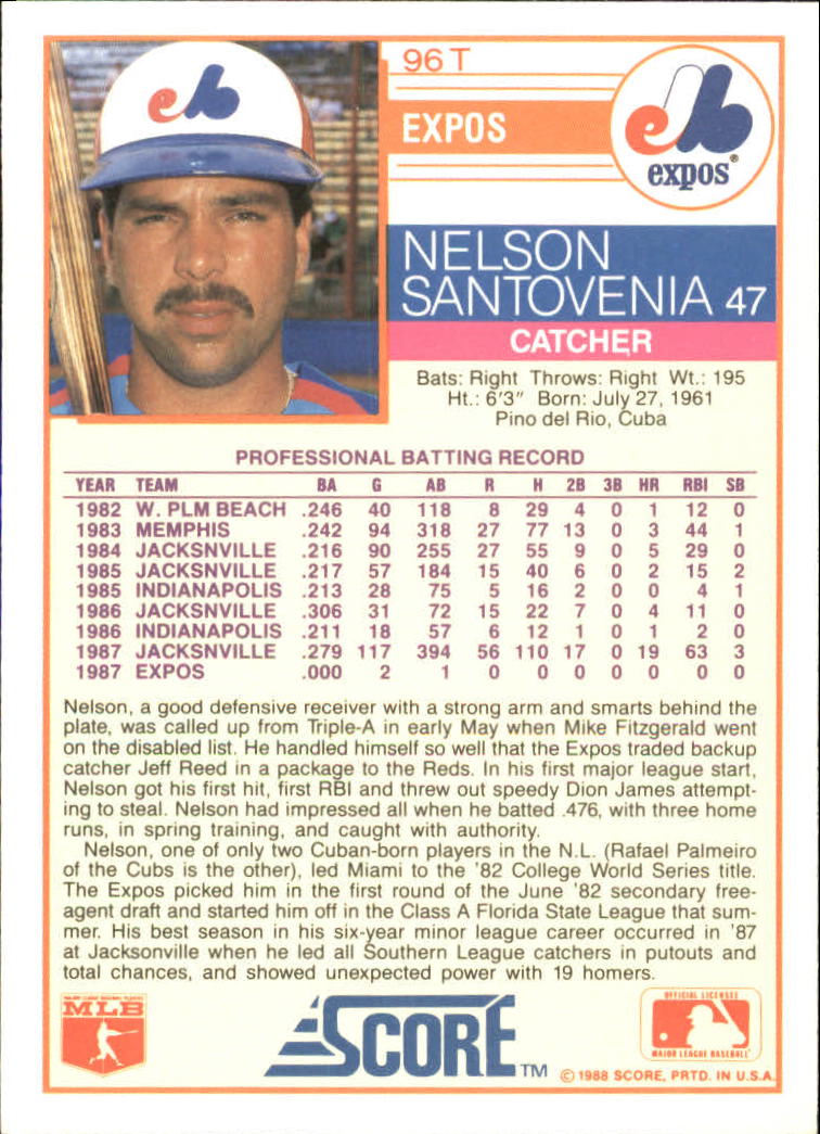 1988 Score Rookie/Traded Baseball Base Singles (Pick Your Cards) - Picture 165 of 187