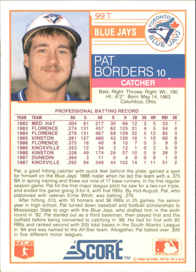 1988 Score Rookie/Traded Baseball Base Singles (Pick Your Cards) - Picture 171 of 187