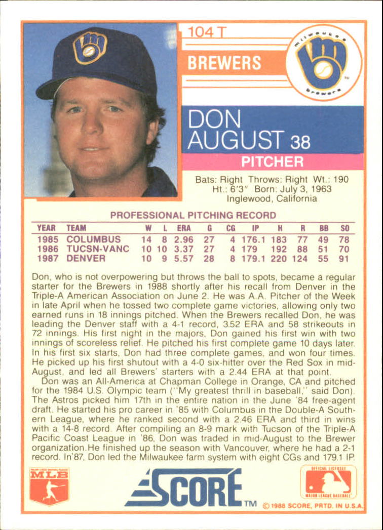 1988 Score Rookie/Traded Baseball Base Singles (Pick Your Cards) - Picture 177 of 187