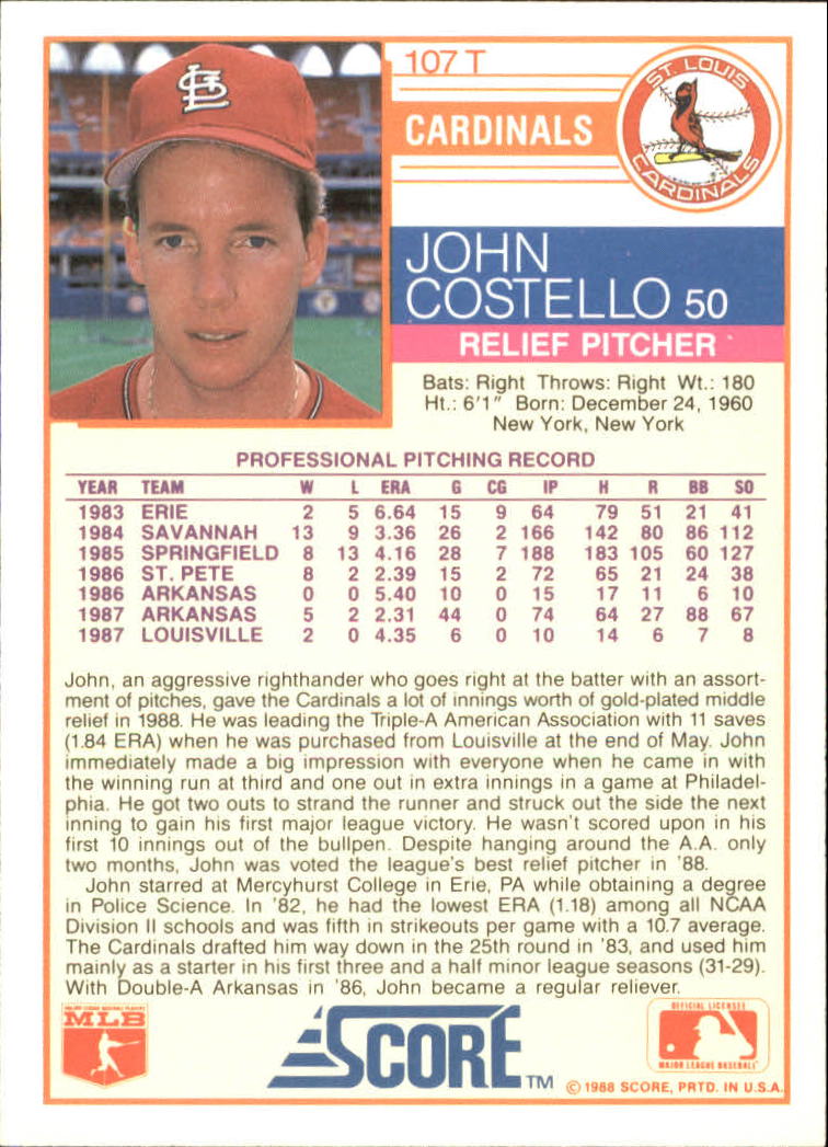 1988 Score Rookie/Traded Baseball Base Singles (Pick Your Cards) - Picture 181 of 187