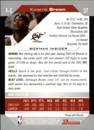 Kwame Brown NBA Select from Base, RC Rookie, & Jersey Singles (Pick Your Cards) - Bild 82 von 100