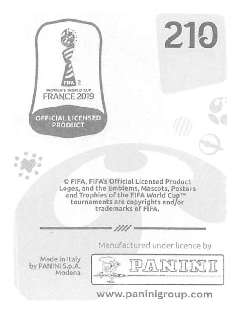 2019 Panini FIFA Women's World Cup Stickers Pick From List With Foils 1-240 - Picture 421 of 481