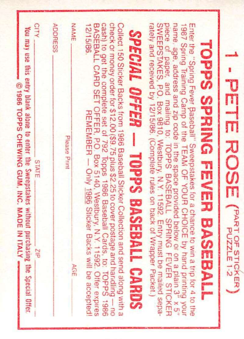 1986 Topps MLB Baseball Album Stickers Pick From List - Picture 2 of 398