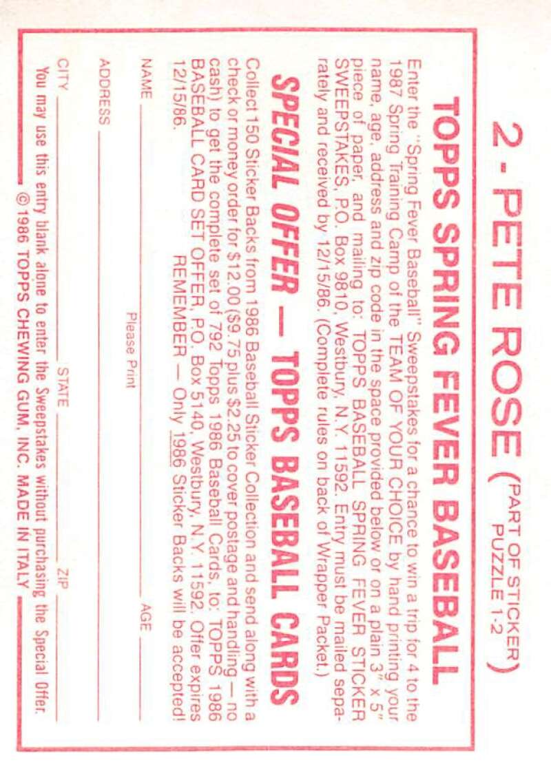 1986 Topps MLB Baseball Album Stickers Pick From List - Picture 4 of 398